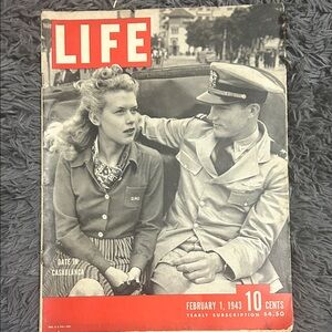 Vintage LIFE Magazine - February 1943 Edition - Date‎ in Casablanca